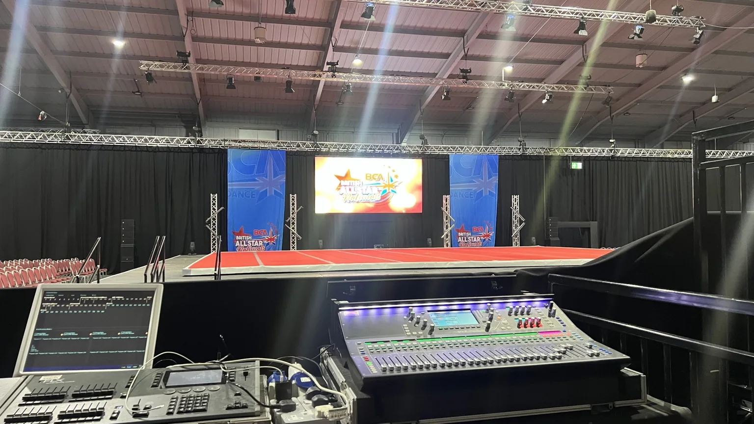 Audio and lighting control overlooking a BCA arena