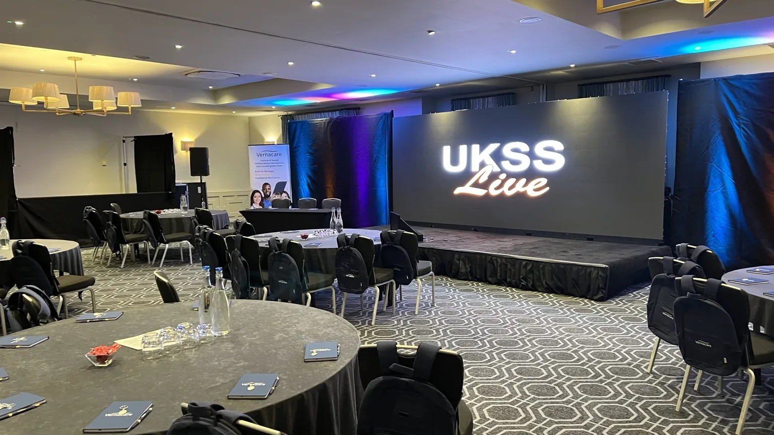 Corporate event with a large LED video wall
